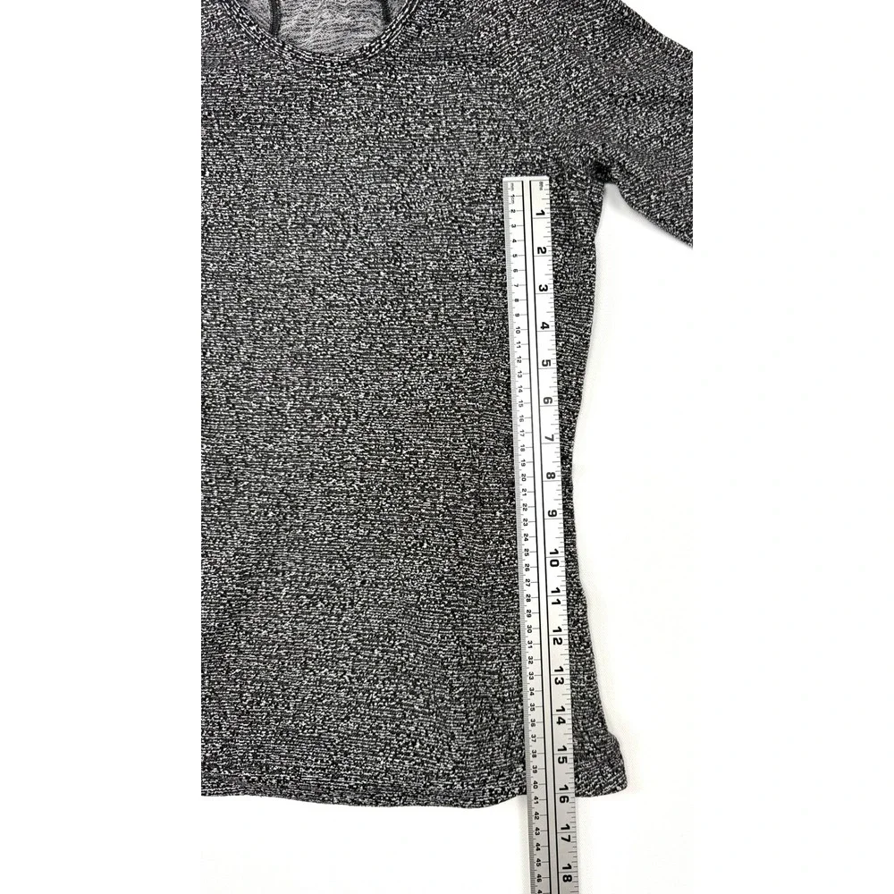 LULULEMON Runderful Sz4 Black/White Long Sleeve Rulu Knitted Running Shirt #1692
